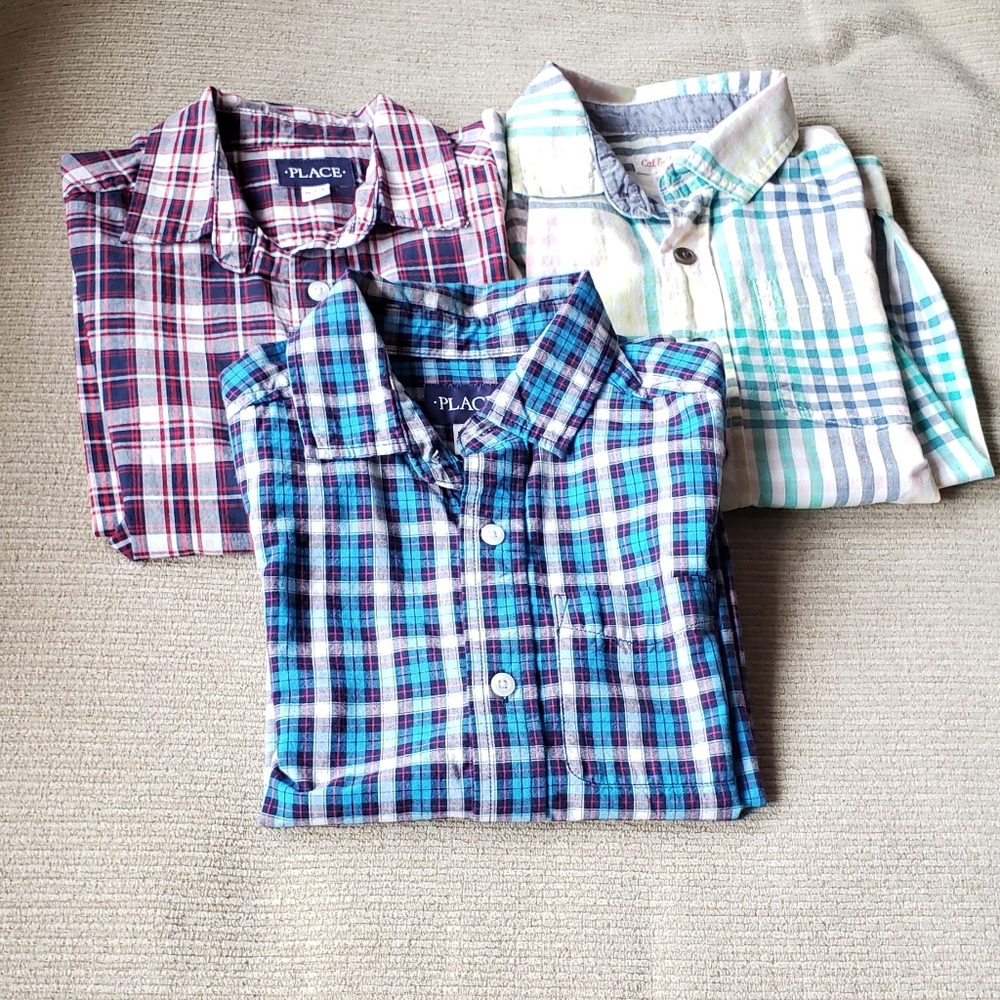 Boys shirt lot of 3 button down shirt 7/8 M